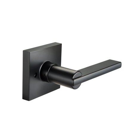 YALE REAL LIVING Edge YE Series Seabrook Lever with Square Rose Passage Door Lock Black Finish YR11SBSQBLK